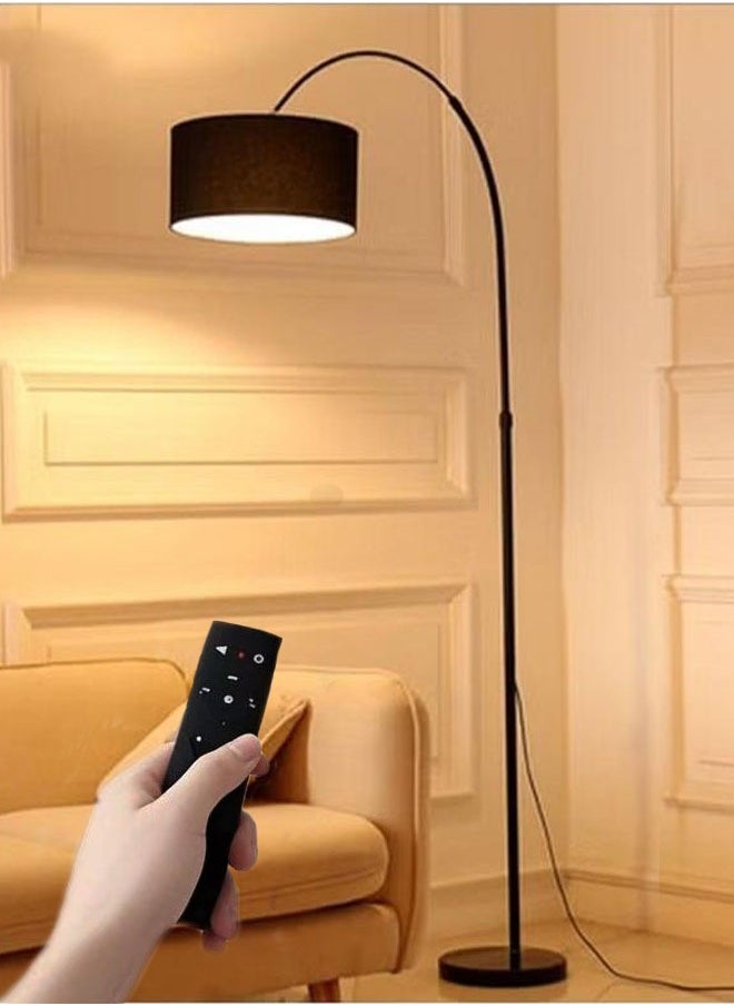 Cozara Floor Lamp for LED Stand Vintage Arc Pole Light with Warm Light Remote Control for Living Room Office Bedroom â€ŽMarble Metal Black 12W 8-15m 185x38 cm  - Image 1