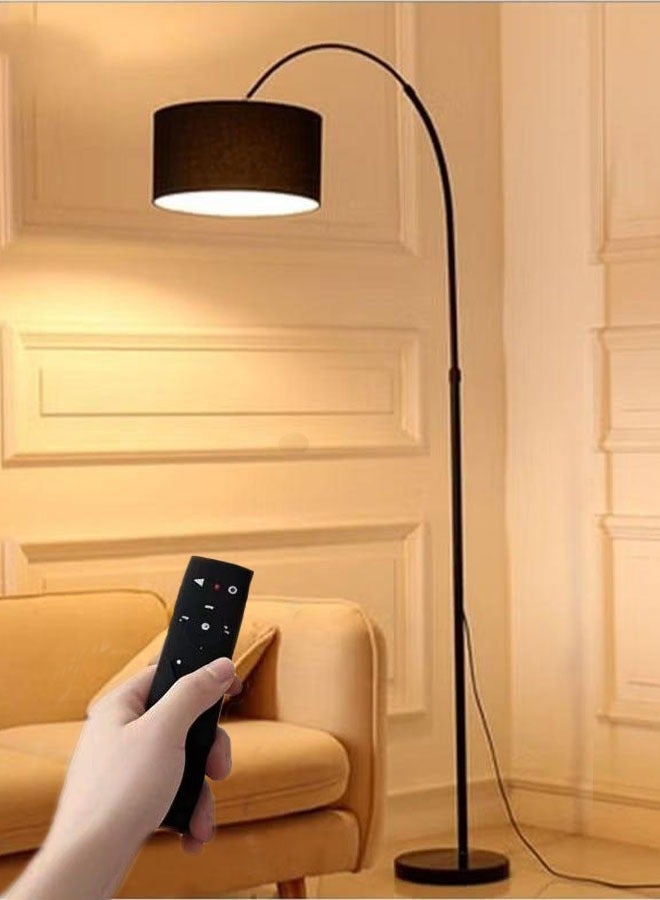 Cozara Floor Lamp for LED Stand Vintage Arc Pole Light with Warm Light Remote Control for Living Room Office Bedroom â€ŽMarble Metal Black 12W 8-15m 185x38 cm  - Image 2