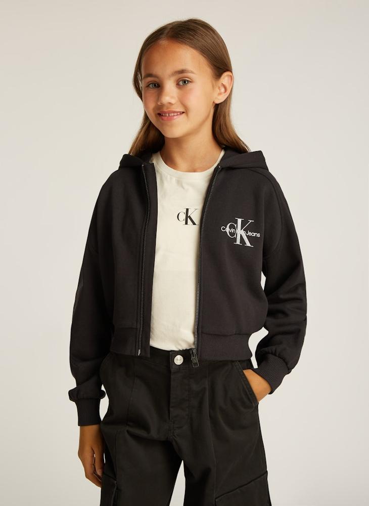 Calvin Klein Jeans Youth Graphic Logo Zip Hoodie - Image 2
