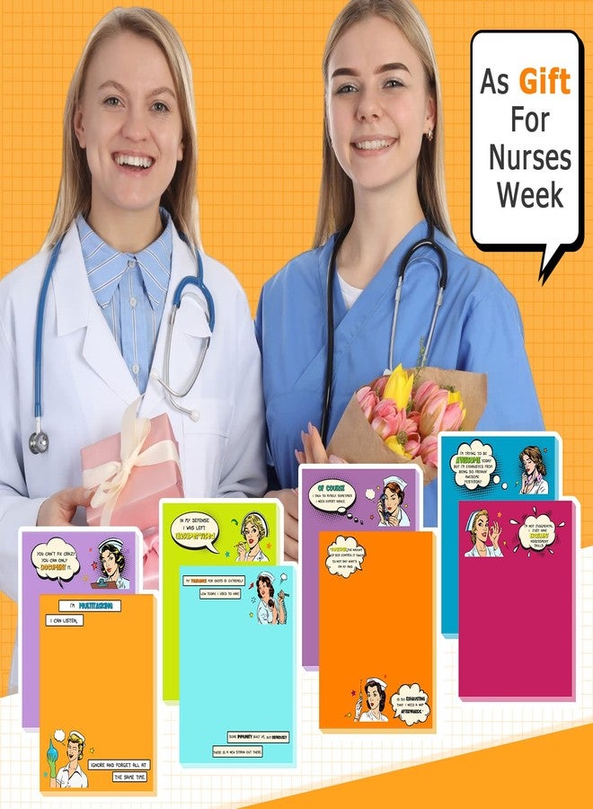 Sabary 32 Pcs Nurse Notepads with Pens Mini 16 Funny Sticky Notes 16 Ballpoint Pens Bulk Medical Themed Notebook Graduation Gift for Nursing Week Student Doctors Rn CNA LPN Women Party Favor - Image 5