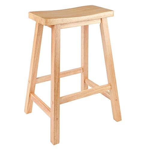 Winsome Satori Saddle Seat Counter Stool for Kitchen 24 Natural