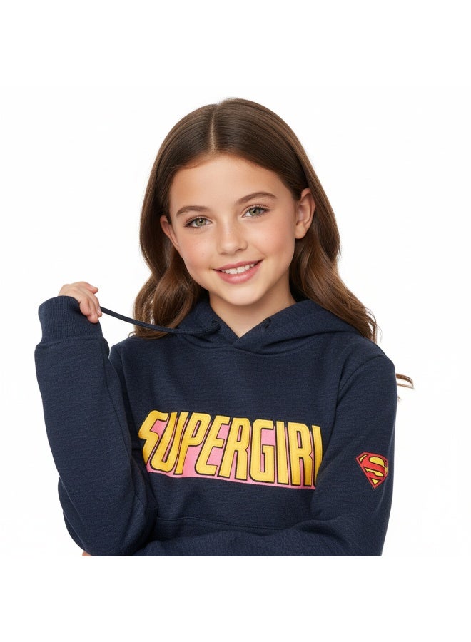SUPERMAN HOODY GIRLS SUPERMAN PRINT 2-8 YRS L/S HT - Image 4