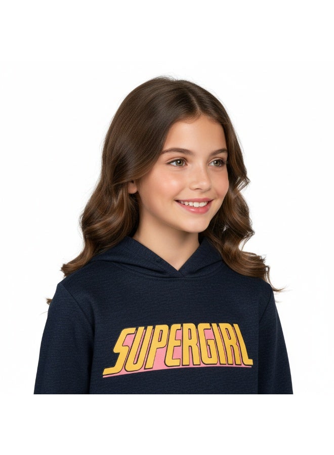 SUPERMAN HOODY GIRLS SUPERMAN PRINT 2-8 YRS L/S HT - Image 3