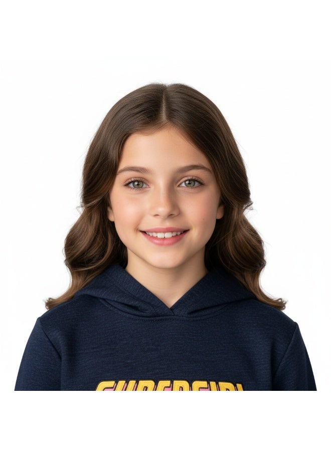 SUPERMAN HOODY GIRLS SUPERMAN PRINT 2-8 YRS L/S HT - Image 2