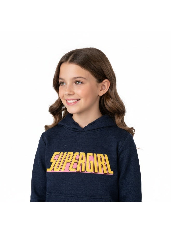 SUPERMAN HOODY GIRLS SUPERMAN PRINT 2-8 YRS L/S HT - Image 1