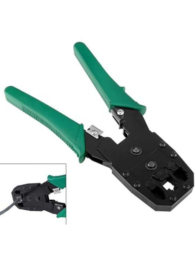 RJ45 RJ11 CAT5 Network LAN Cable Crimper Pliers Tools Ethernet Cable Crimper with 8pcs 8P8C Crystal Plugs for DIY Your Own Ethernet Cable - Image 3