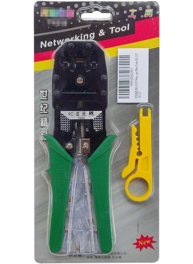RJ45 RJ11 CAT5 Network LAN Cable Crimper Pliers Tools Ethernet Cable Crimper with 8pcs 8P8C Crystal Plugs for DIY Your Own Ethernet Cable - Image 4