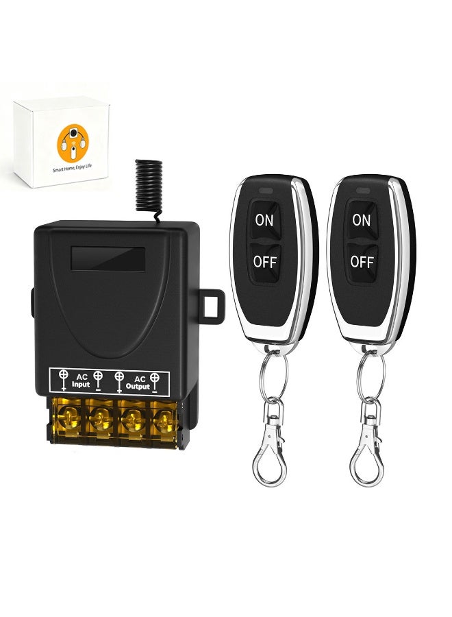 Battery Powered Wireless Light Switch Kit Remote Control Switch No Wiring Needed Stable RF433 Signal 30m Range for Home Bedroom Bathroom - Image 1