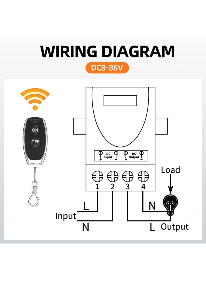 Battery Powered Wireless Light Switch Kit Remote Control Switch No Wiring Needed Stable RF433 Signal 30m Range for Home Bedroom Bathroom - Image 3
