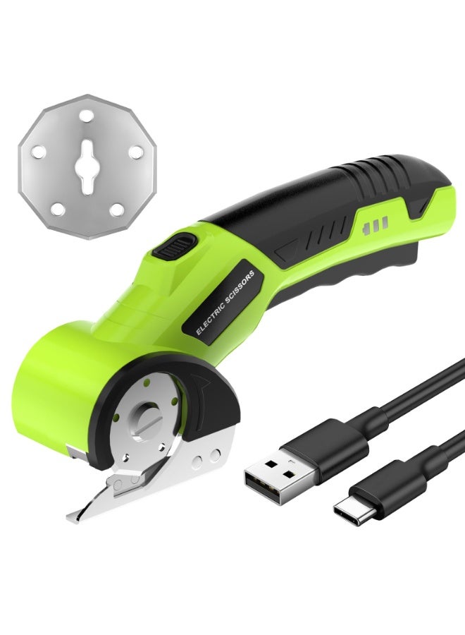 WALALLA Cordless Electric Scissors Rechargeable - Safety Lock Cardboard & Fabric Cutter with 2 Blades, 1500mAh, LED Light - Lightweight DIY Cutting Tool - Image 1