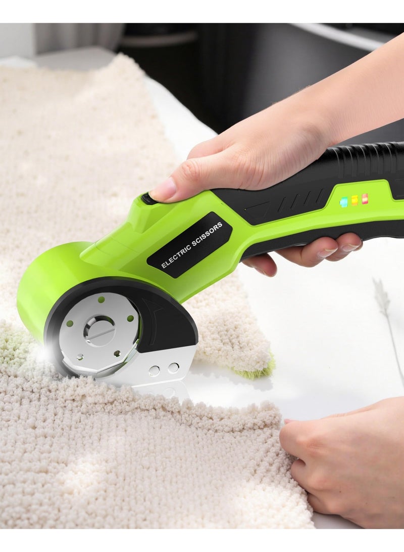 WALALLA Cordless Electric Scissors Rechargeable - Safety Lock Cardboard & Fabric Cutter with 2 Blades, 1500mAh, LED Light - Lightweight DIY Cutting Tool - Image 4