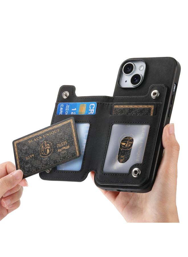erorex Case For iPhone 15 Plus Retro MagSafe Zipper Wallet Card Bag Back Phone Case  - Image 4