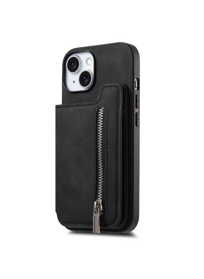 erorex Case For iPhone 15 Plus Retro MagSafe Zipper Wallet Card Bag Back Phone Case  - Image 2