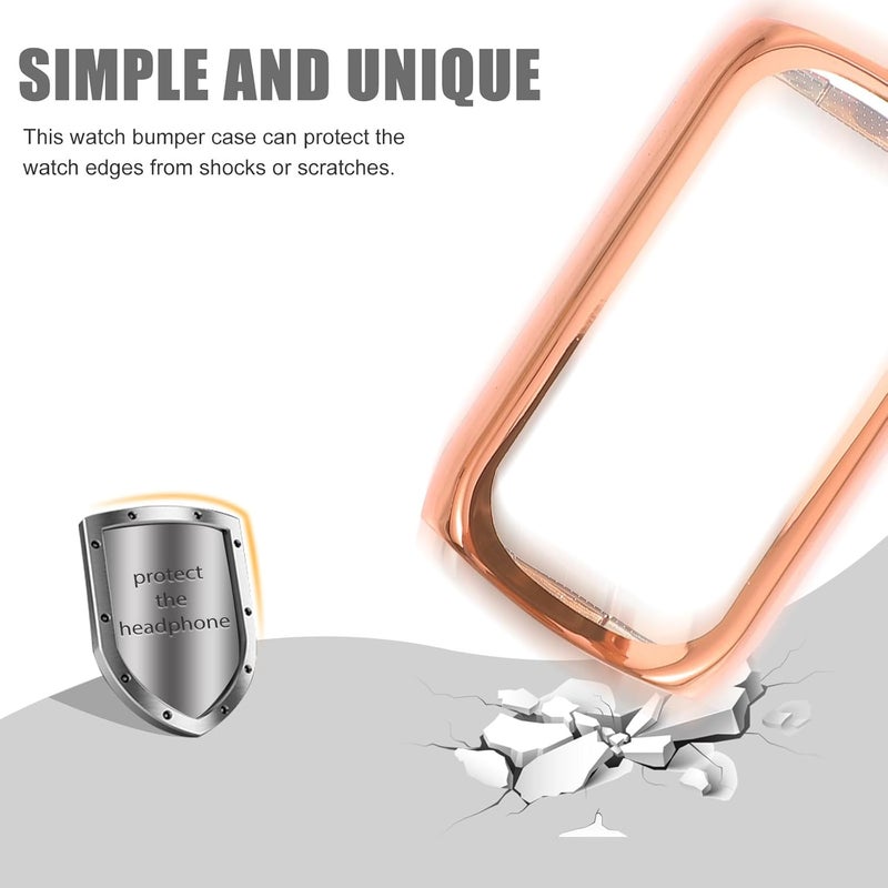 4Pcs 4Pcs TPU Protective Watch Covers Anti-Scratch Full-Body Screen Cases in Transparent Silver Rose Gold and Pink Precise Cut with Full Button Access for Compatible Smartwatch - Image 5