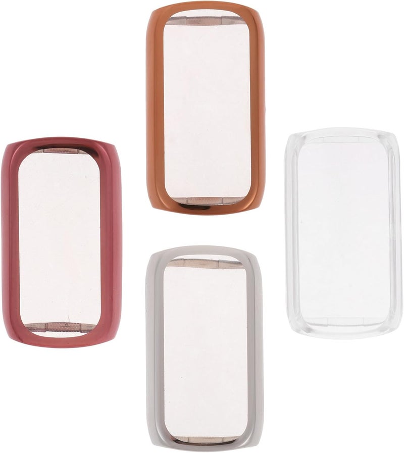 4Pcs 4Pcs TPU Protective Watch Covers Anti-Scratch Full-Body Screen Cases in Transparent Silver Rose Gold and Pink Precise Cut with Full Button Access for Compatible Smartwatch - Image 1