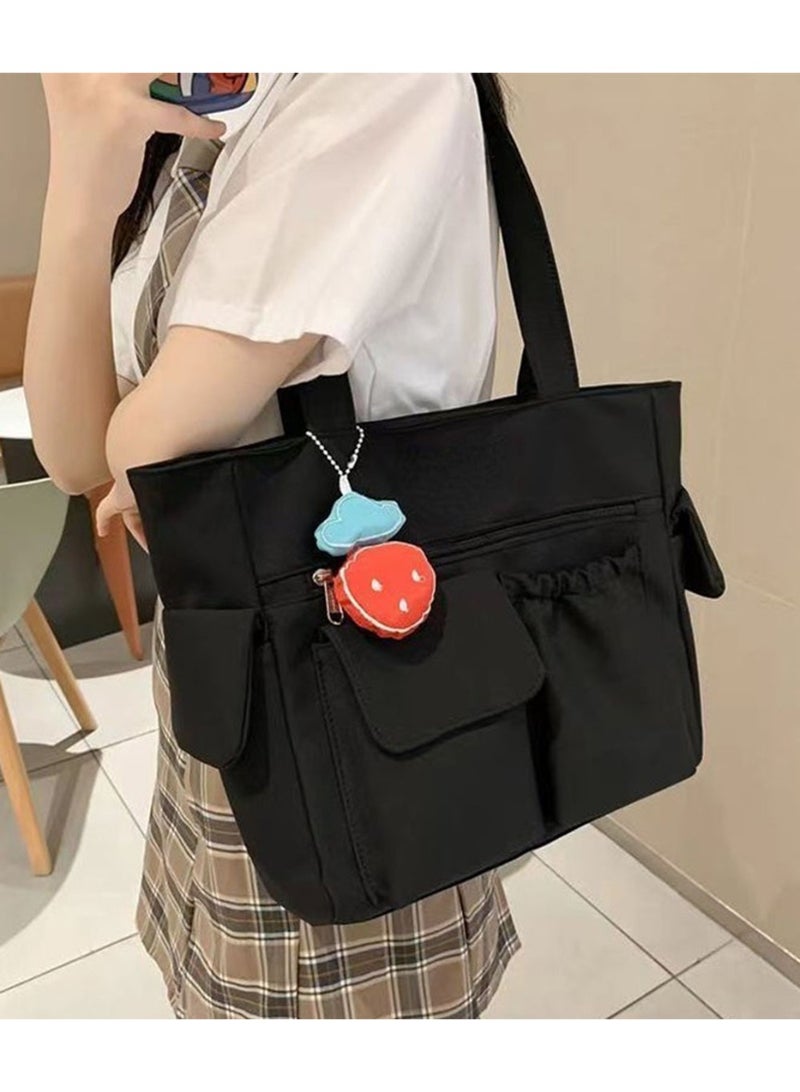 Arabest Women's Shoulder Tote Bag Canvas Handbag For Women Large Capacity Bucket Bag Fashionable Travel Messenger Shoulder Bag for Ladies Girls College Students - Image 1