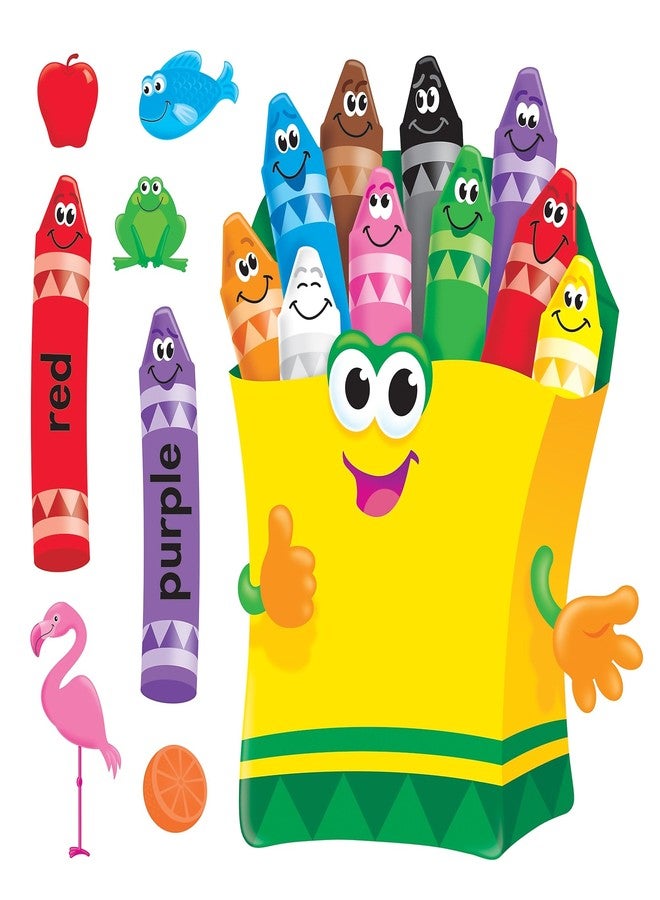 TREND enterprises, Inc. T-8076 Colorful Crayons Bulletin Board Set - Image 1