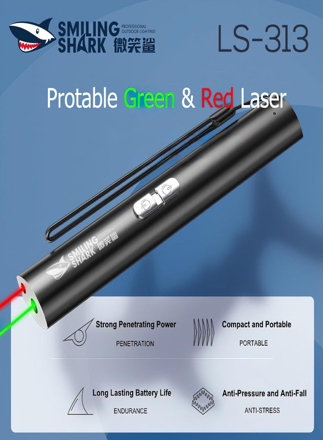 WISKA 2 in 1 Laser Light Powerful Pointer Pen High Power Super Bright Green & Red Light 1000M Range, USB-C Rechargeable for Presentation & Cat Play Mini Strong Laser Pen - Image 2