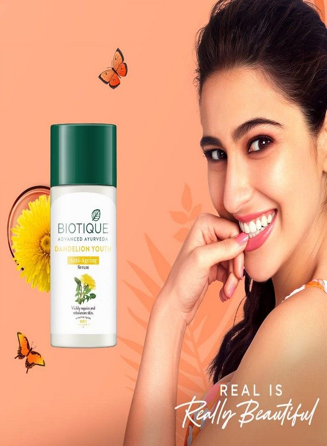 Biotique Biotique Dandelion Youth Anti- Ageing Serum For All Skin Types, 40ml  - Image 2
