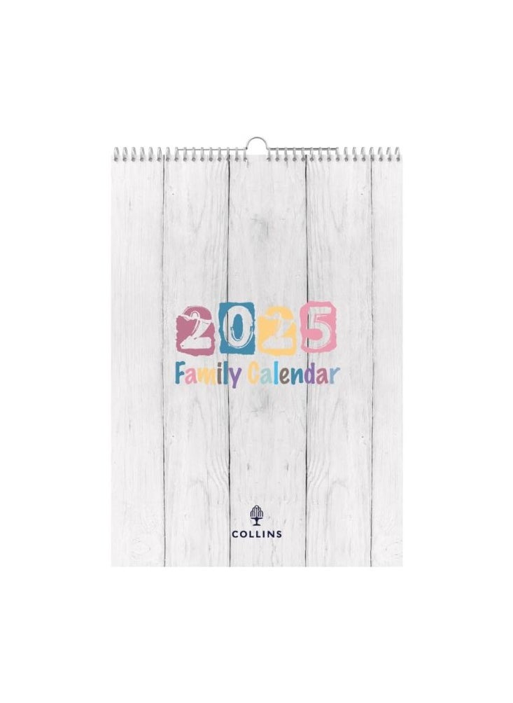 Collins - Collins Brighton 2025 Family Wall Calendar - Lifestyle Planner and Organiser for Office, Work, Personal and Home - January to December 2025 Diary - Weekly - - BTFC135-25 - Image 1