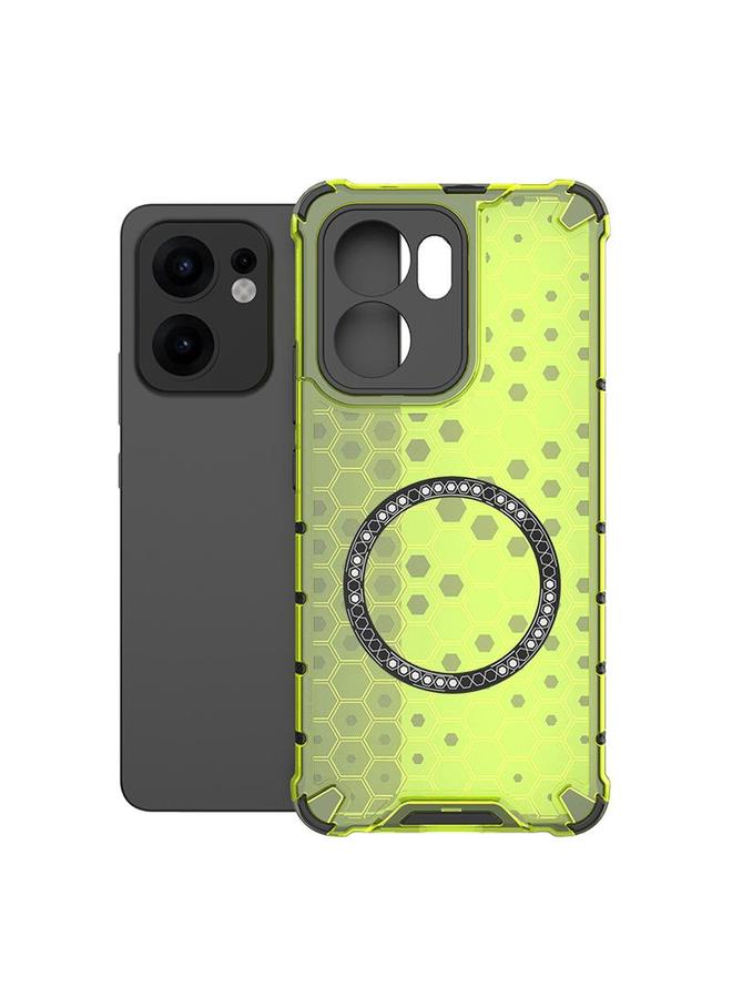 S-TOP Case For OPPO Reno13 F 5G Global Honeycomb Magnetic Ring Shockproof Phone Case - Image 1