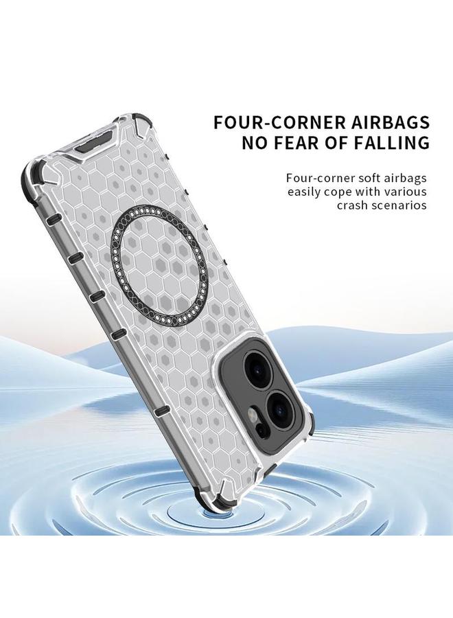 S-TOP Case For OPPO Reno13 F 5G Global Honeycomb Magnetic Ring Shockproof Phone Case - Image 4