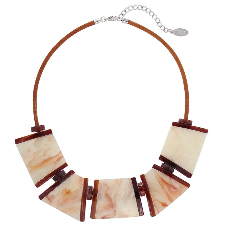 Bocar Necklace for Women, Chunky Statement Necklace, Choker Collar Necklace, Novelty Necklaces, Jewellery for Women Gifts (NK-10704-Beige) - Image 1