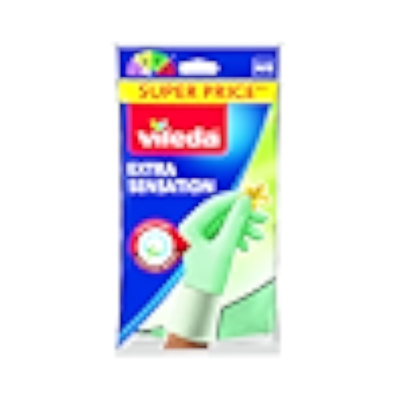 Vileda Extra Sensation, Durable Cleaning Gloves, Max sense of touch, Extra wearing comfort, Medium Size, Mint