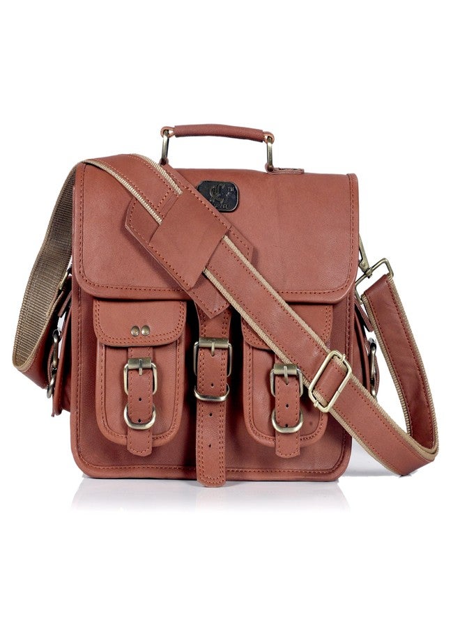 cuero Leather Messenger Bag for Men & Women, 12 Inch Laptop Crossbody, Vintage Handmade Leather Unisex Shoulder Satchel Bag, Full Grain Business Briefcase for iPad/Office/Work/Travel - Brown - Image 4