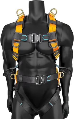 Ymachray Fall Protection Full-Body Safety Harness, Roofing Harness Kit Men Construction Harness,5 Heavy Duty D-rings&Upgrade 4 Quick Buckles(OSHA/ANSI) - Image 5