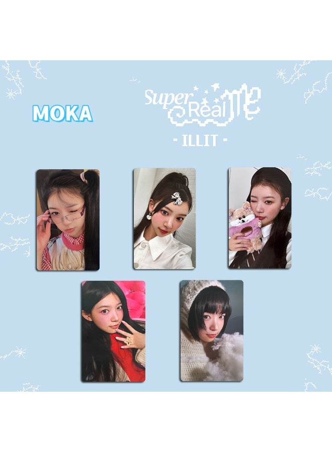NIBEMINENT 5 Pcs Kpop ILLIT - IROHA Super Real Me Cards Card For Fans Collection Gifts - Image 1