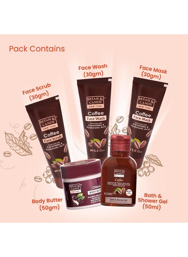 Bryan & Candy Coffee Bath Kit Gift Set For Women & Men | Choco Body Butter, Facewash, Facescrub, Facemask, Bath & Shower Gel | Vegan, pH 5.5, SLS & Paraben-Free | - Image 3