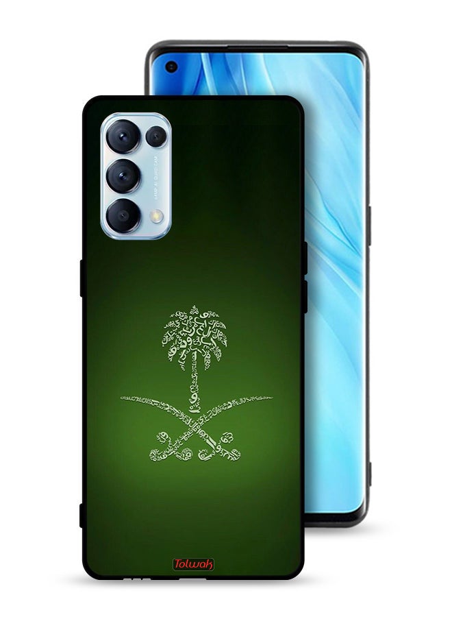 Tolwak غطاء حماية أوبو رينو 5 برو 5G بتصميم قديم لعلامة المملكة العربية السعودية - Image 1