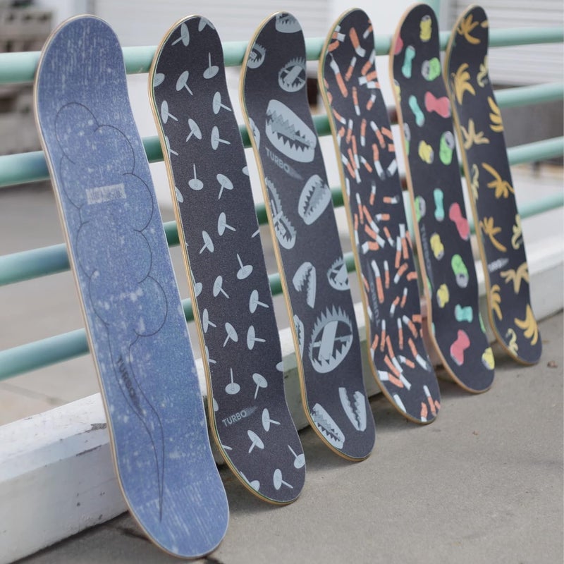 Turbo 9 x 33 Inch Skateboard Grip Tape Sheet Flying Cloud - Image 2