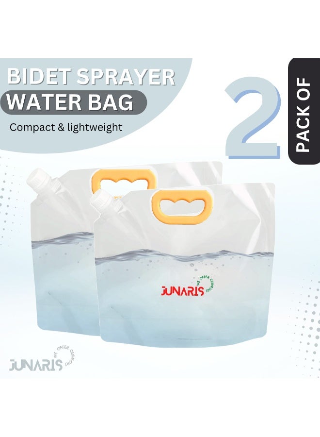 جوناريس حقيبة مياه محمولة سعة 3.5 لتر للسفر | حقيبة مياه قابلة للطي (عبوة من قطعتين) - خفيفة الوزن، مانعة للتسرب، وقابلة لإعادة الاستخدام للشطاف، والتخييم، والاستخدام الخارجي - Image 2