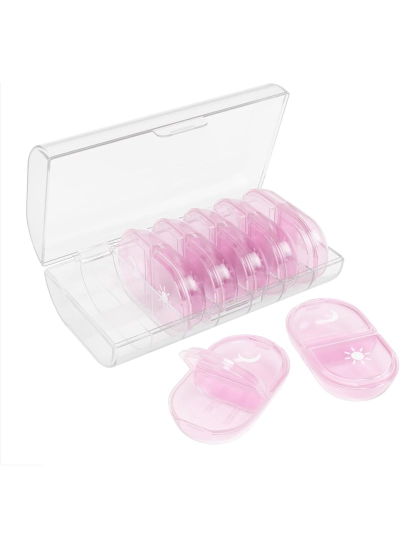 Ezy Dose EZY DOSE Weekly (7-Day) AM/PM Pill Organizer with Case, Portable Medication Dispenser, Travel-Friendly Durable Pill Box with Morning and Evening Compartments for Vitamins and Supplements, Pink 