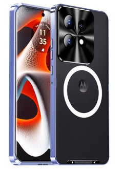 General Metal Case Compatible with Motorola Edge 50 Pro, Metal Bumper Shockproof Translucent Cover Matte PC Back Cover with Magnetic Wireless Chager Camera Lens Protection  - Image 1