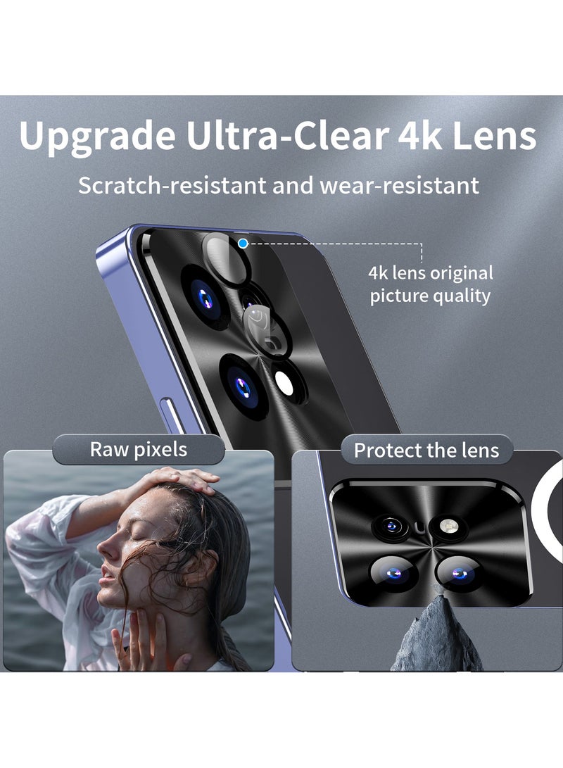 عام حافظة معدنية متوافقة مع موتورولا إيدج 50 برو ، مصد معدني مقاوم للصدمات غطاء شفاف ماتي غطاء خلفي للكمبيوتر الشخصي مع حماية عدسة الكاميرا اللاسلكية المغناطيسية - Image 5