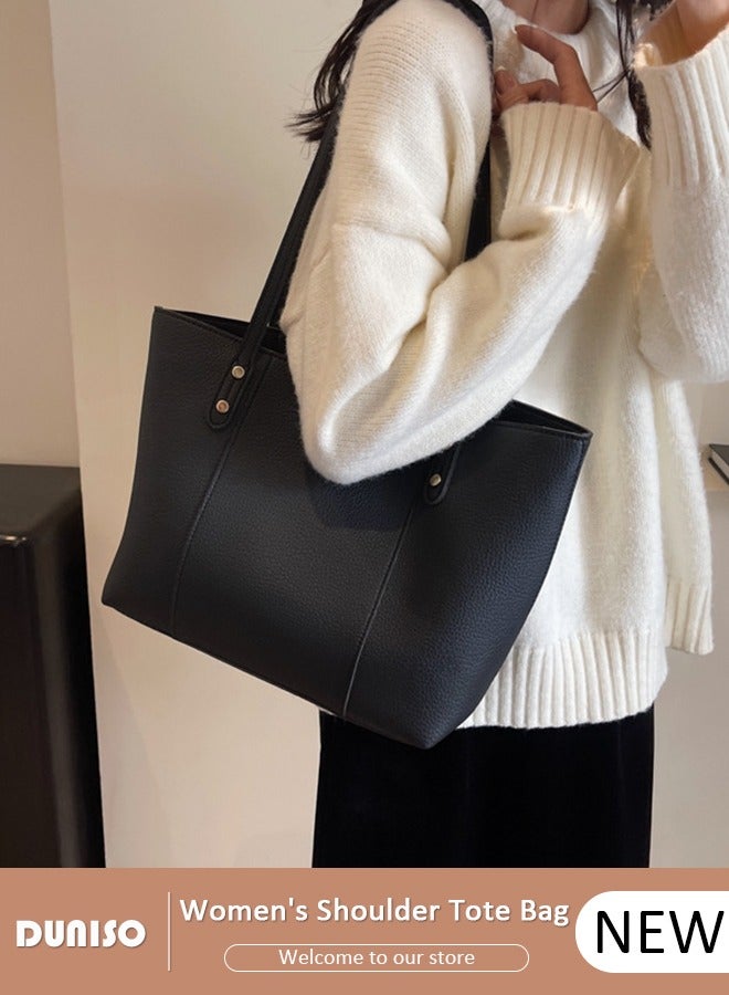 DUNISO Women's Shoulder Tote Bag Faux Leather Handbag for Women Large Capacity Messenger Bag, Fashionable Travel Shoulder Bag for Ladies Girls College Students - Image 1