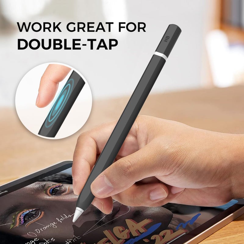 TRONWIN Apple Pencil Pro Case, Case for Apple Pencil Pro and 2nd Generation Case Silicone Protective Case Perfect Grip Skin Compatible with Apple Pencil 2nd Generation (Black) - Image 5