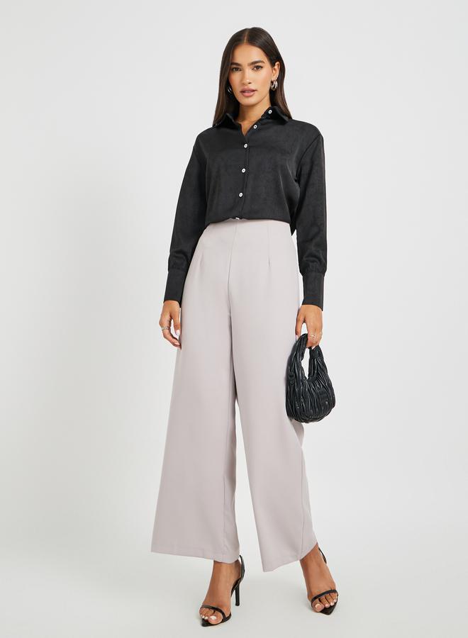 Styli Solid Buttoned Down Spread Collar Shirt  - Image 4