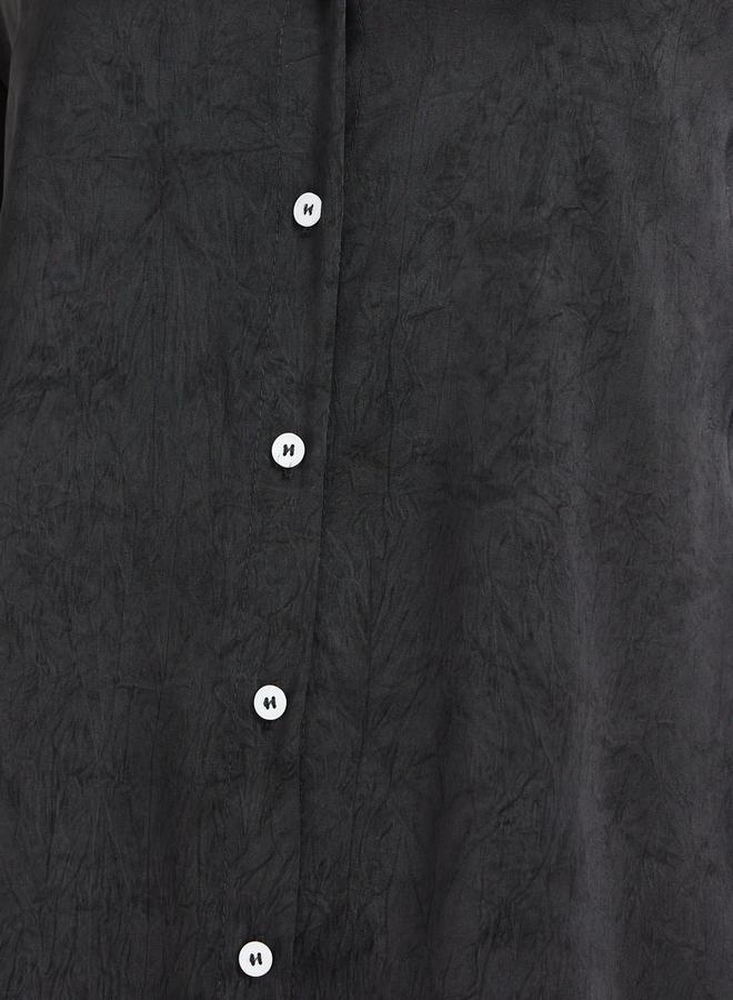Styli Solid Buttoned Down Spread Collar Shirt  - Image 5