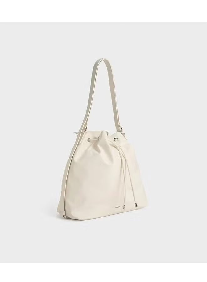 Charles & Keith Summer Shoulder Women's Bag Soft Multifunctional Shoulder Bag Milky white - Image 2