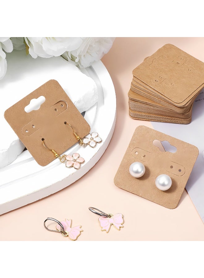 Earring Cards - 200Pcs Kraft Earring Display Holder Cards, Blank Paper Cards with 6 Holes, Jewelry Display Cards for Selling, Hanging Earring, Jewelry,DIY Crafts (2"x2"） - Image 5