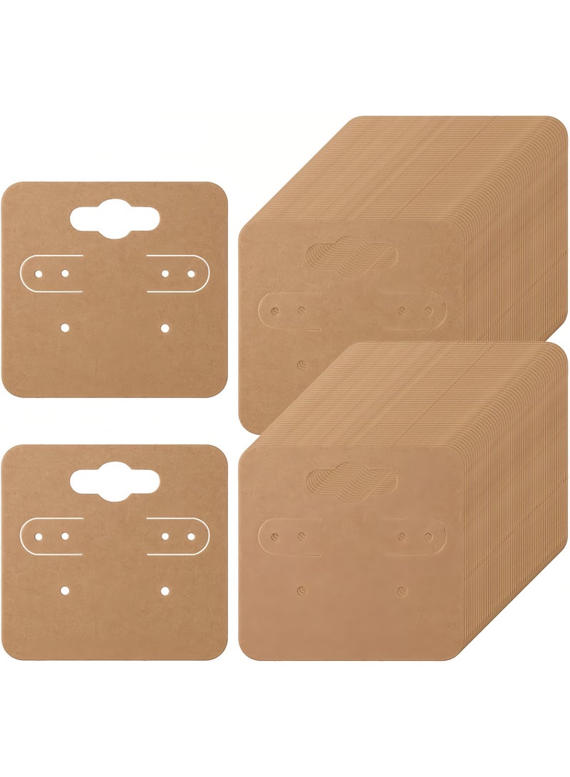Earring Cards - 200Pcs Kraft Earring Display Holder Cards, Blank Paper Cards with 6 Holes, Jewelry Display Cards for Selling, Hanging Earring, Jewelry,DIY Crafts (2"x2"） - Image 1
