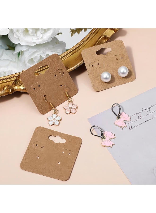 Earring Cards - 200Pcs Kraft Earring Display Holder Cards, Blank Paper Cards with 6 Holes, Jewelry Display Cards for Selling, Hanging Earring, Jewelry,DIY Crafts (2"x2"） - Image 2