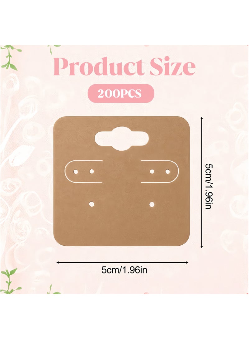 Earring Cards - 200Pcs Kraft Earring Display Holder Cards, Blank Paper Cards with 6 Holes, Jewelry Display Cards for Selling, Hanging Earring, Jewelry,DIY Crafts (2"x2"） - Image 3