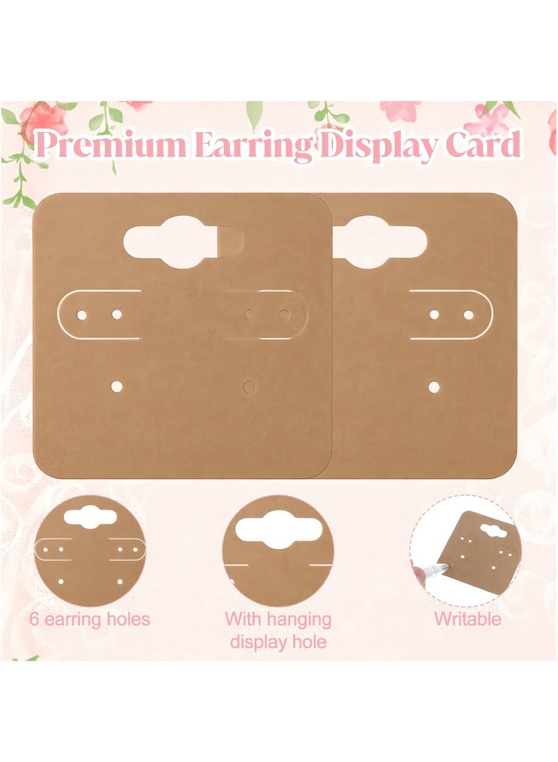 Earring Cards - 200Pcs Kraft Earring Display Holder Cards, Blank Paper Cards with 6 Holes, Jewelry Display Cards for Selling, Hanging Earring, Jewelry,DIY Crafts (2"x2"） - Image 4