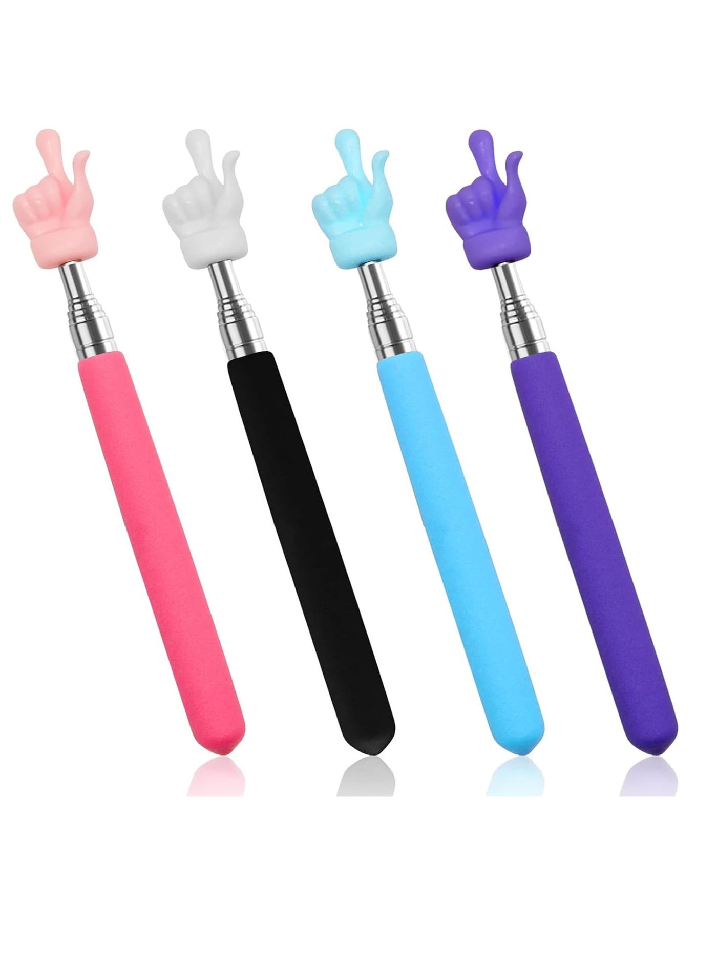 Finger reading stick finger home use, class telescopic teaching stick, stainless steel free telescopic length, children's home use.Telescopic Teachers Pointer, 4pcs Extendable Hand Pointer Finger Pointer Stick Pointer Stick Presenter Whiteboard Pointer for Elementary School Kindergarten Teacher, Classroom Supplies