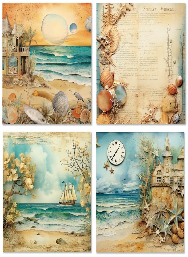 WLXTREE Beach House Scrapbook Paper Pad - 6x6 Sea Themed Travel & Vacation Collection Scrapbooking Supplies Paper for DIY Decorative Background Cardmaking Art Journaling Planner Origami Crafts - Image 4